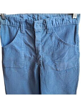 True Vintage Corduroy Jeans Bootcut 28x30 Blue 1970's Disco Glam Distressed
